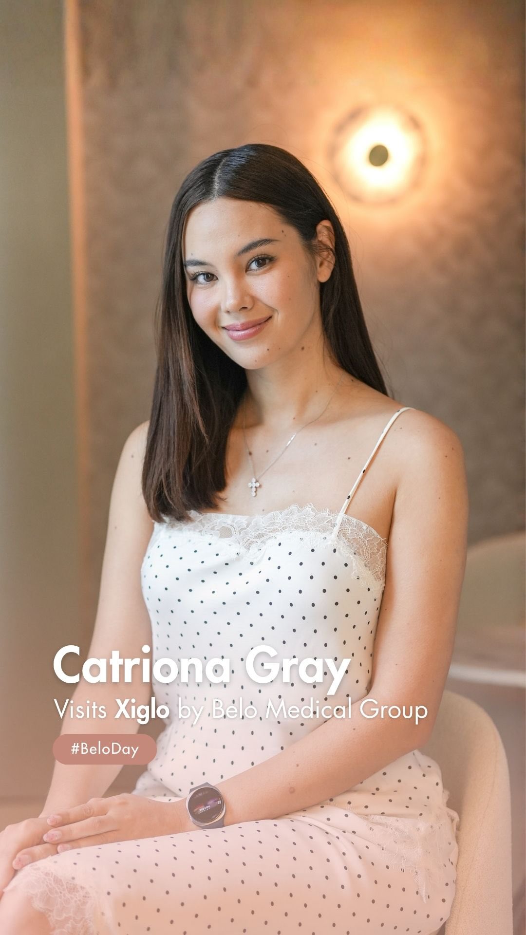 Catriona made her way to XIGLO by Belo Medical Group for the first time, experiencing its exclusivity and luxury firsthand., A space where beauty meets precision longevity, and your favorite signature 
