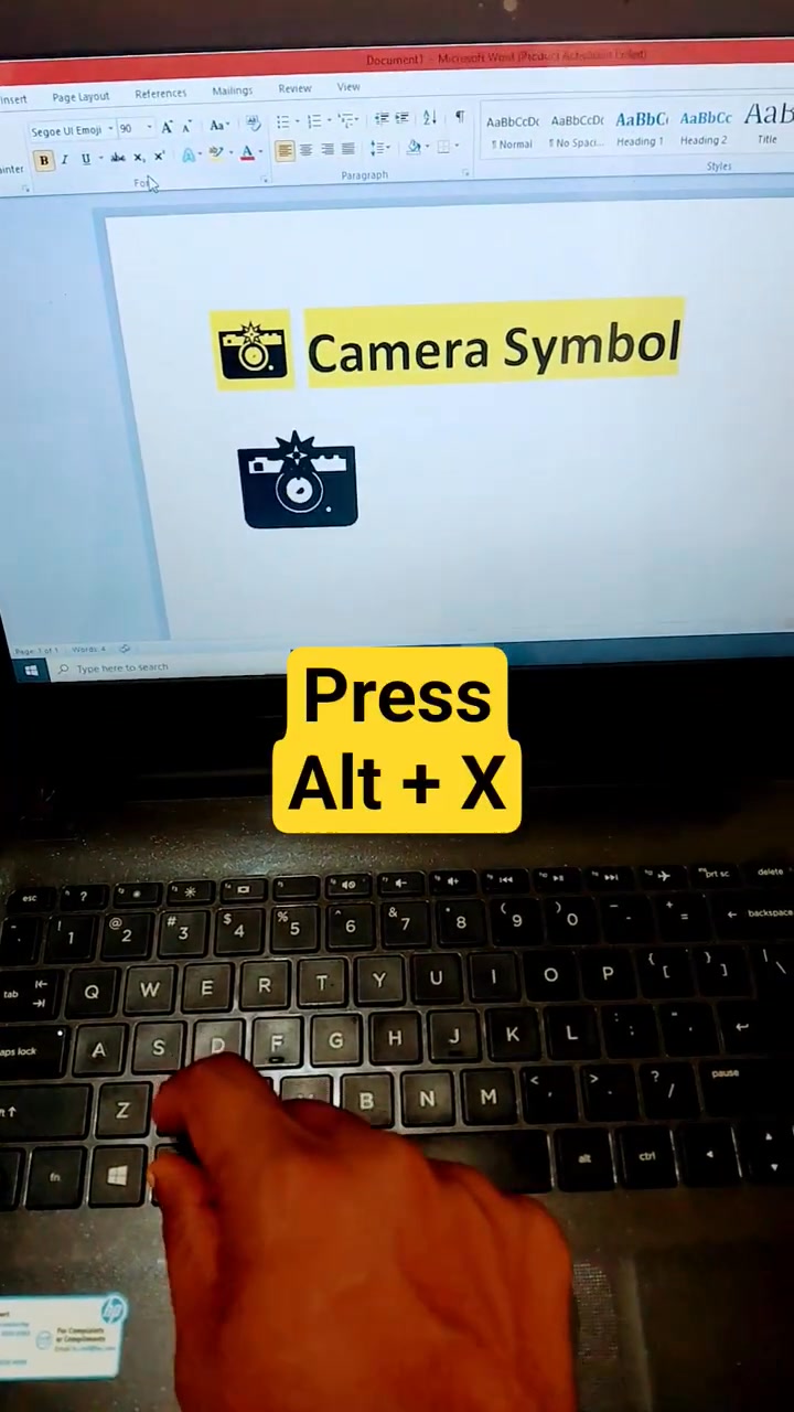 How to Insert 📸 Camera Symbol in MS Word #shortsreels #wordtips # ...