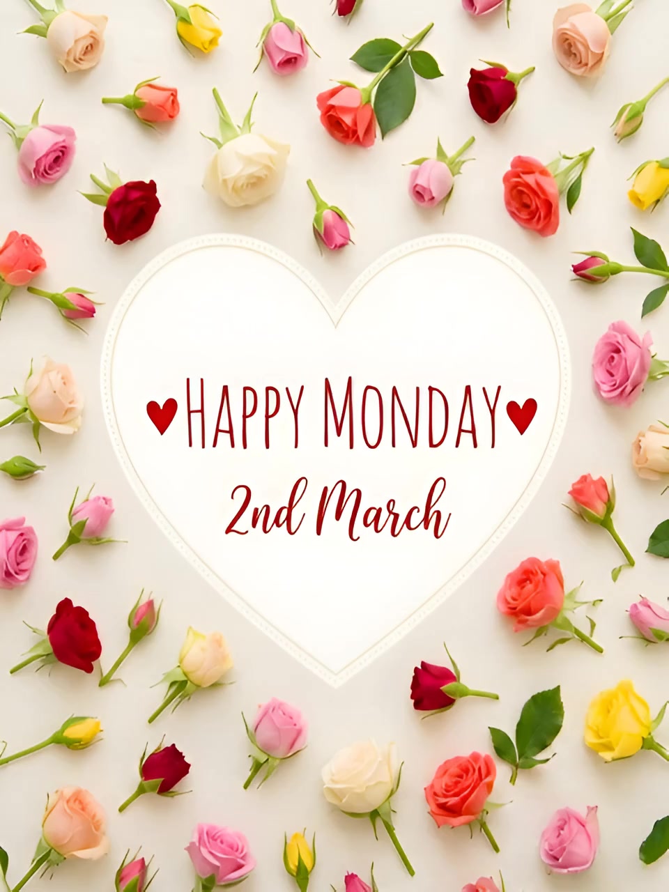 Happy Monday & March 2nd Wishes! 🌹 Start your week with a heart full of ...