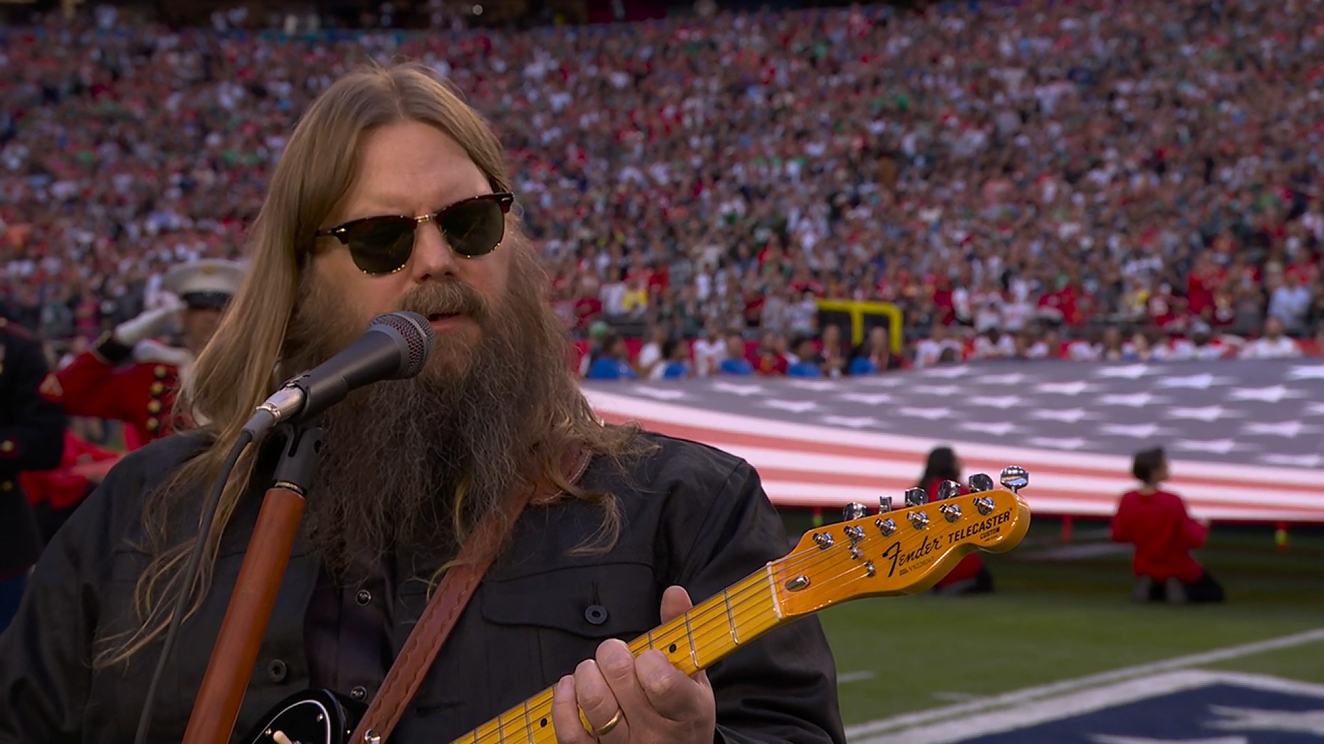An incredible rendition of The National Anthem from Chris Stapleton ...