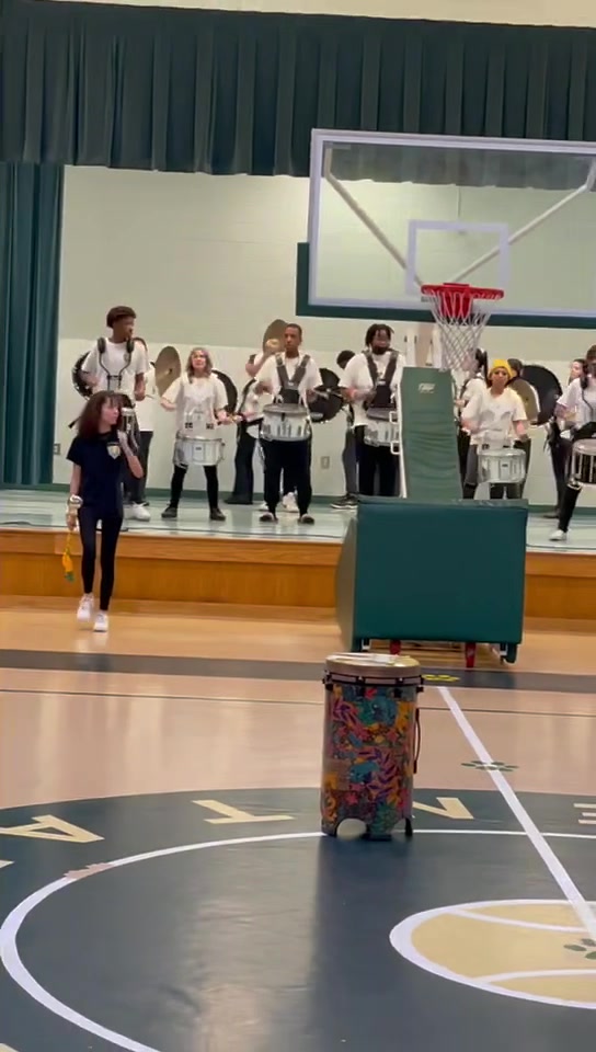 The drumline performed at Conway Elementary today for their MAP test