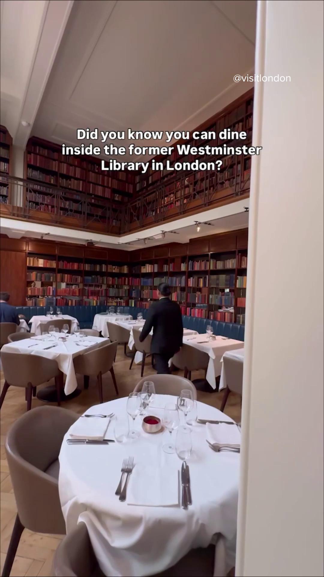 This is a London restaurant you NEED to try 🇬🇧 Set inside the stunning Grade II listed former Westminster Library, The Cinnamon Club is truly one of the city's most iconic dining