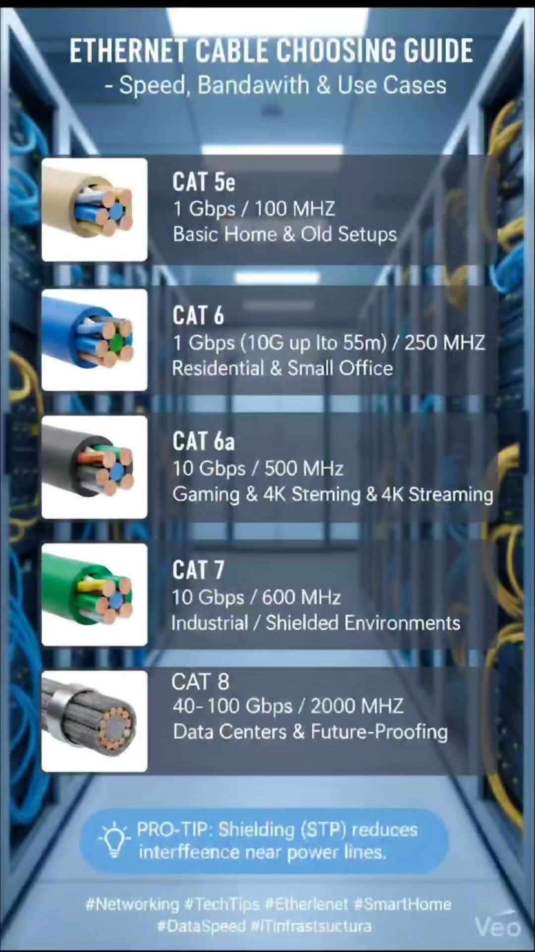 🔌 Ethernet Cable Types – Quick Guide • Cat5 – 100 Mbps (Outdated ...