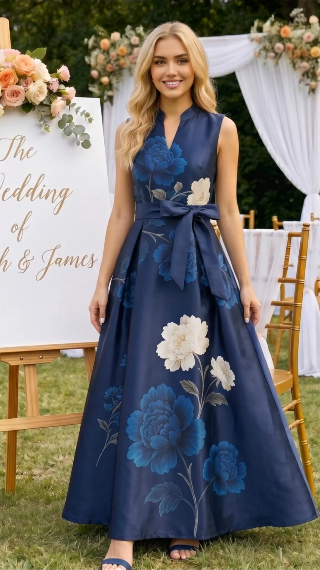 chicwish formal dress 🌸Exude timeless elegance at your next wedding reception in this sophisticated maxi featuring a regal peony print.✨Shop now: https://www.chicwish.com/regal-peony-print-tie-waist-sleeveless-maxi-dress-f Midi skirt