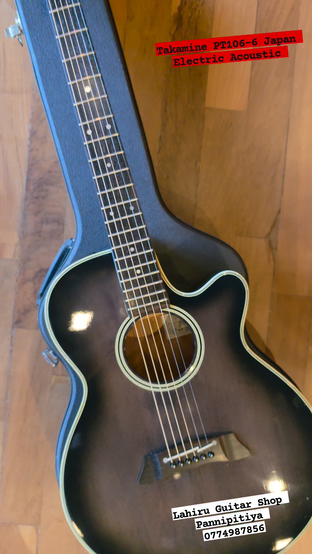 Takamine PT-106-6 Thin-line Cutaway Electric Acoustic Japan Made