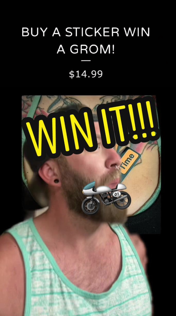 BUY A STICKER WIN A GROM! 🏆 Link in bio! #greenscreen #winner #win ## ...