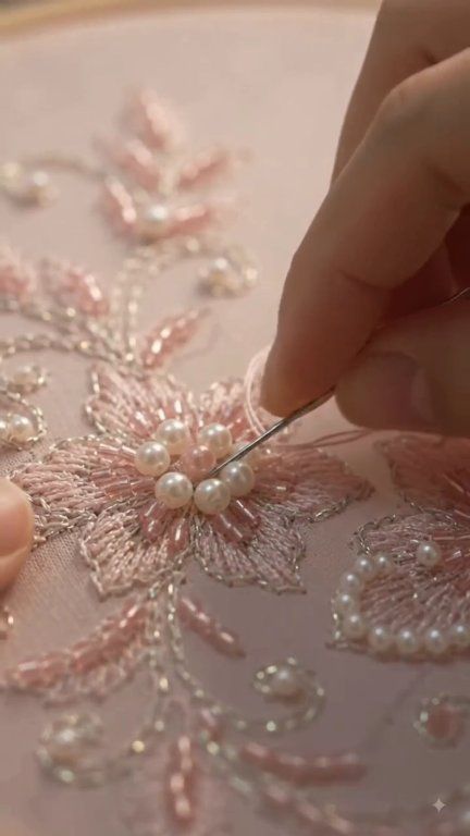 beads design ideas for dress Hand Beaded Floral Embroidery Dresses Shorts hand work simple beads embroidery designs on clothes