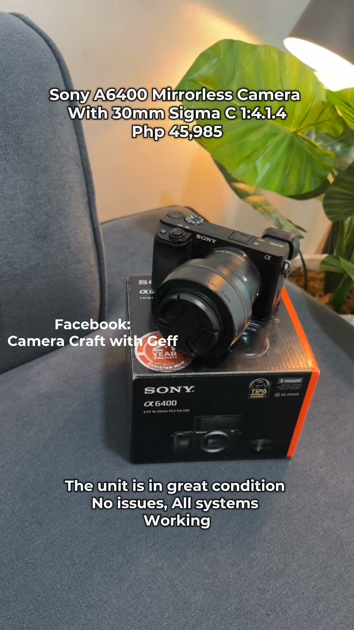 Sony a6400 with Sigma 30mm f1.4 lens