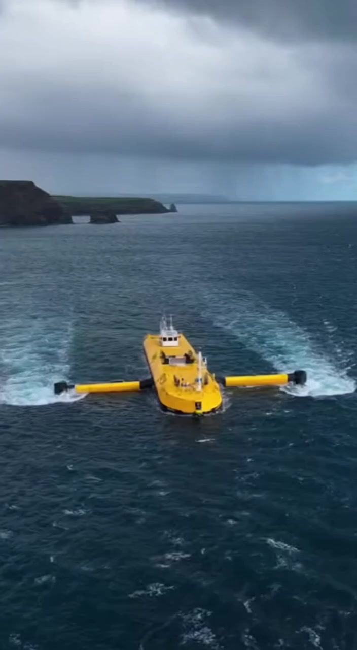 A massive 74-metre floating tidal turbine has been anchored off the ...
