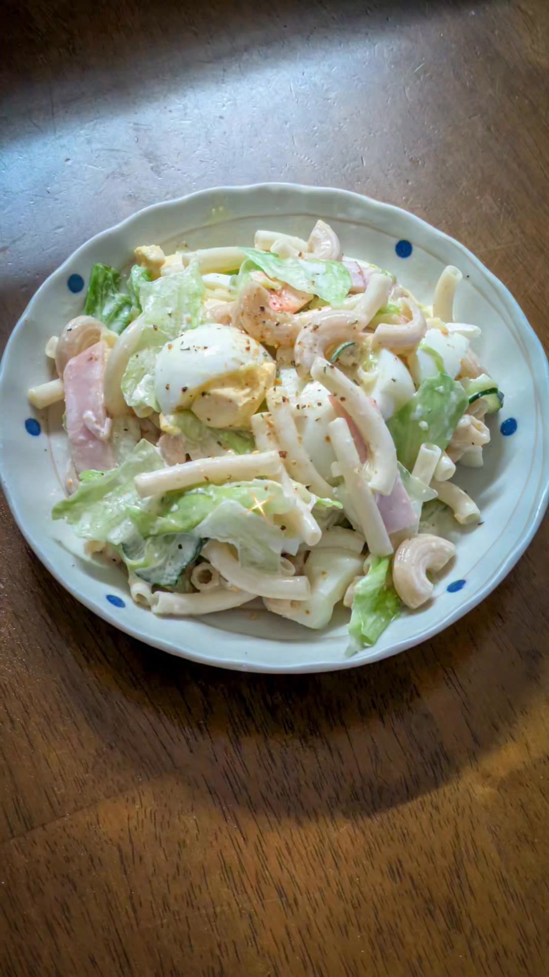 マカロニサラダ Macaroni Salad Seasonal vegetables, ham, hard
