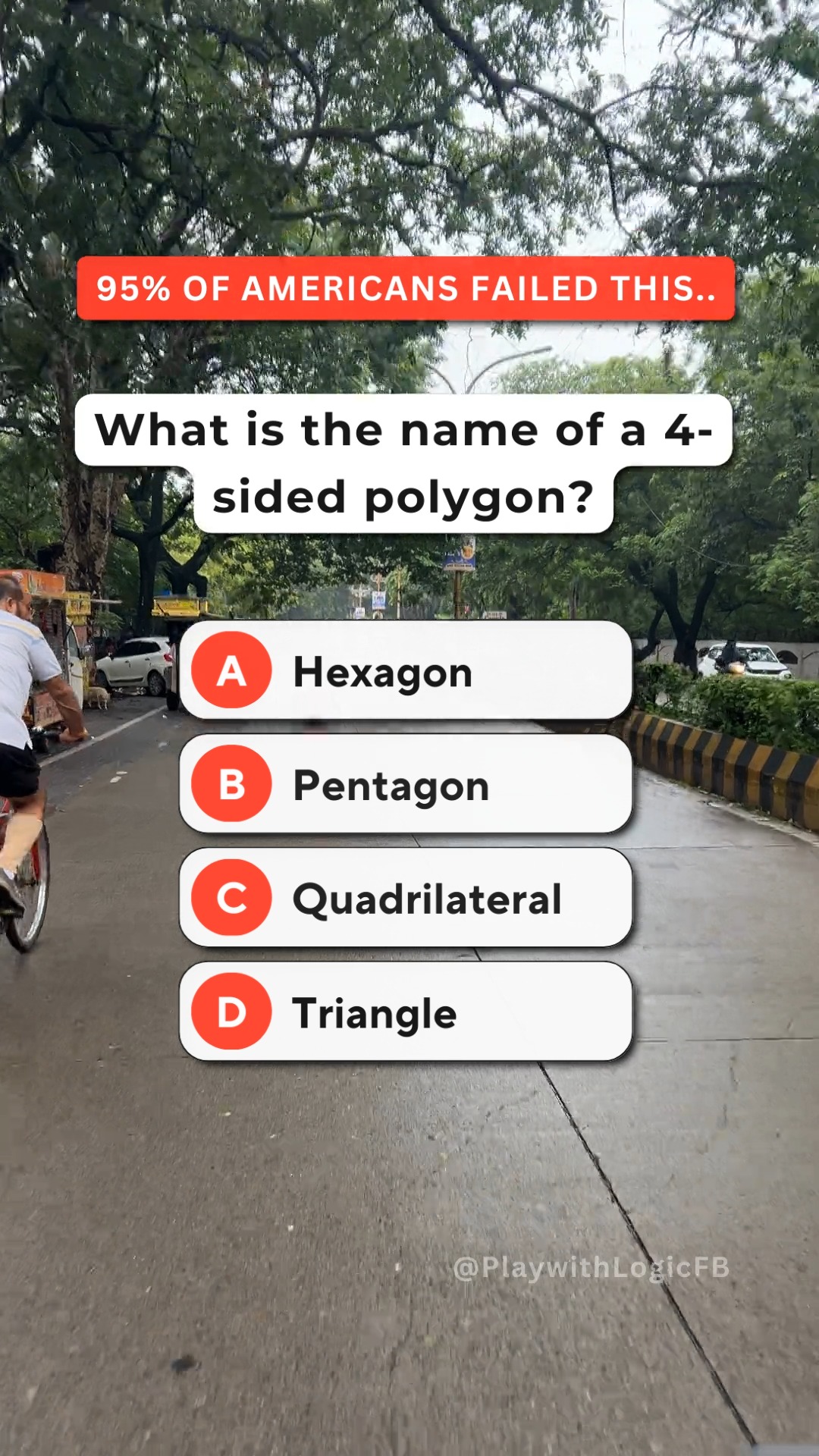 What is the name of a 4-sided polygon? 🤔 Logic challenge! #BrainTeasers ...