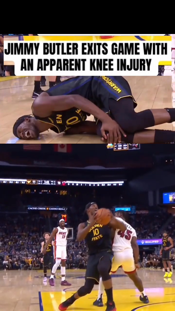 Jimmy Butler exits game with an apparent knee injury 🤕🩸 | highlights ...