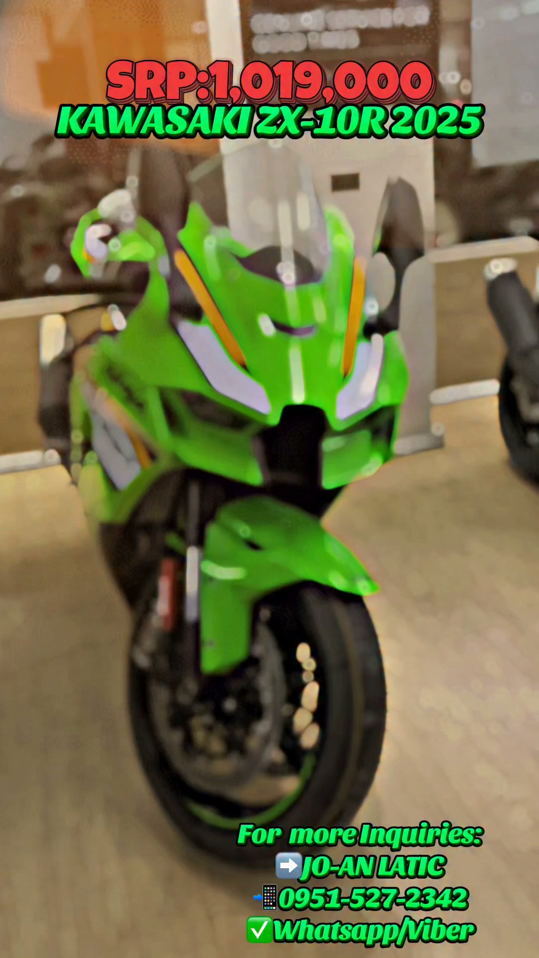 KAWASAKI ZX-10R 2025 SRP:1,019,000 For more Inquiries: ➡️JO-AN