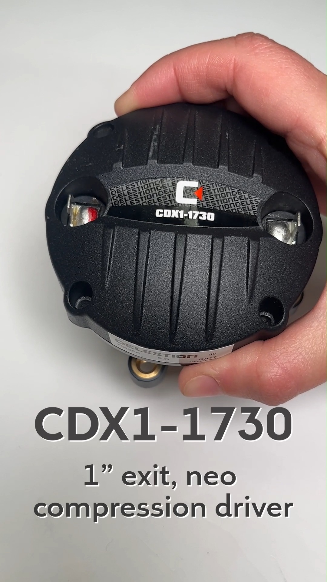 The CDX1-1730 compression driver is powered by a neodymium magnet