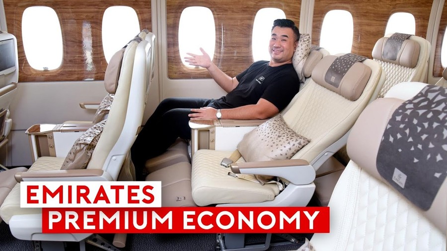 Inside Emirates' Stunning New Premium Economy on the A380! | Sam Chui ...