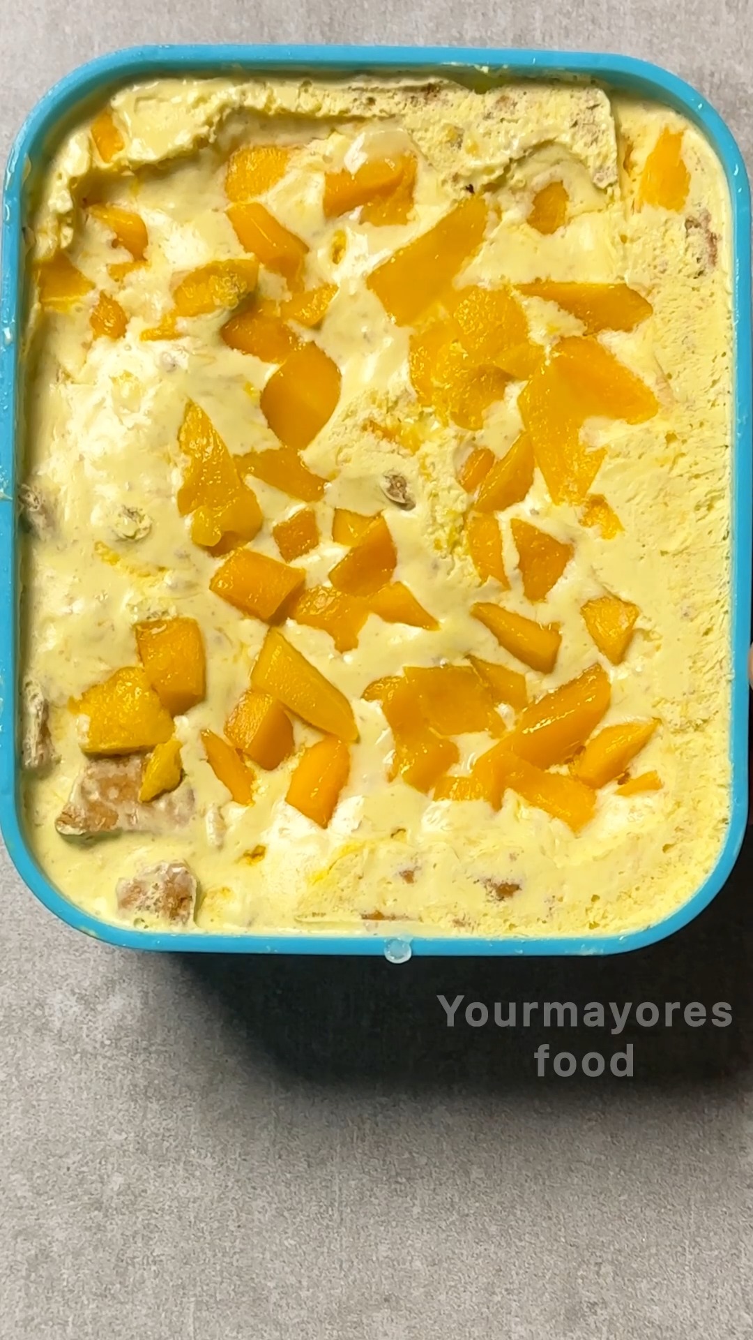 Homemade Ice Cream Ingredients 6pcs slice part of riped mango ( mashed ...