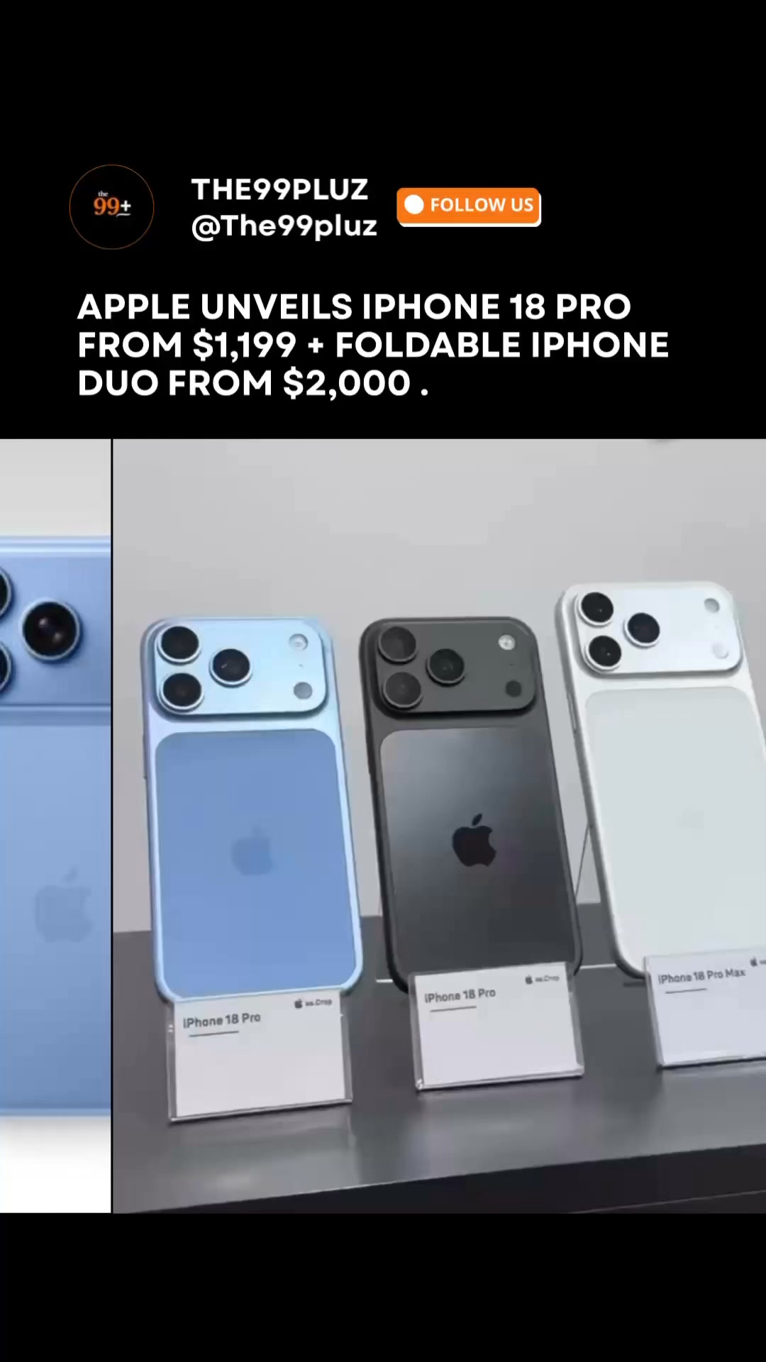 Apple has unveiled its new iPhone 18 Pro starting at $1,199, while