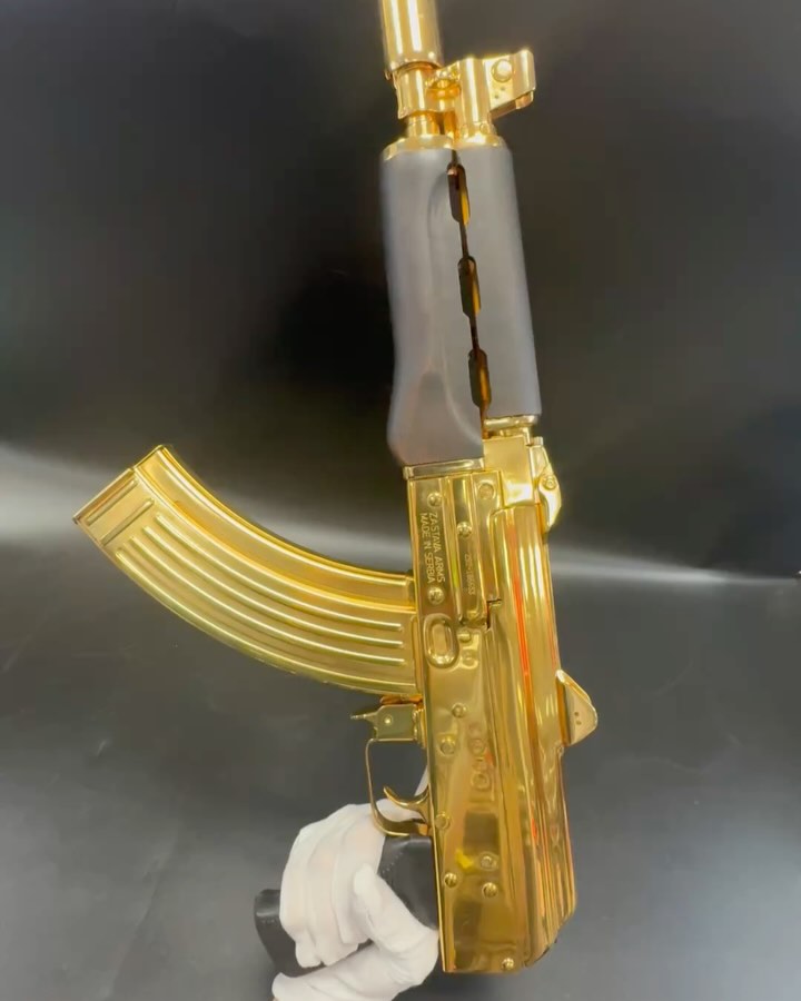 Zastava ZPAP92 7.62x39 in 24K Gold Serbian Redwood Special Edition