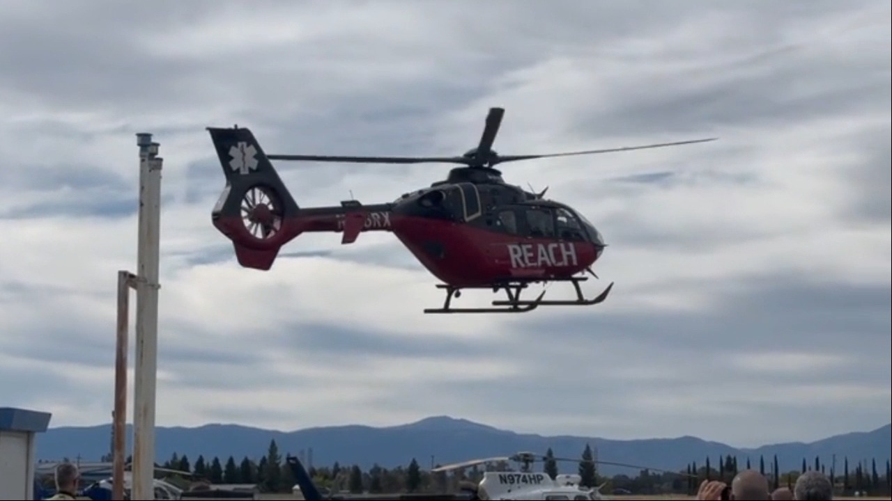 A REACH helicopter lands in Red Bluff, honoring flight nurse Suzie ...