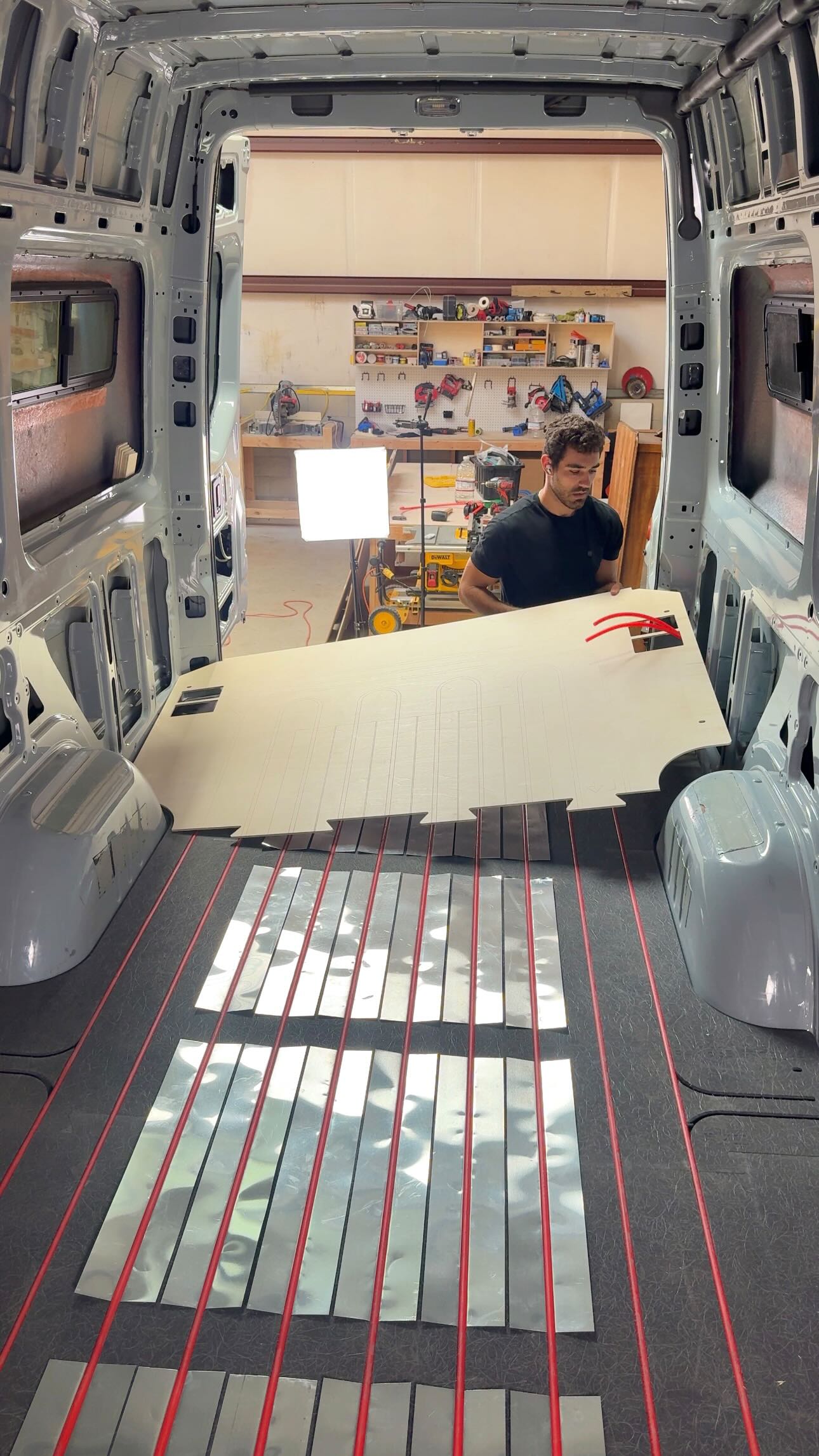 Todays install: Radiant heated floors. Having heated floors in a van is ...