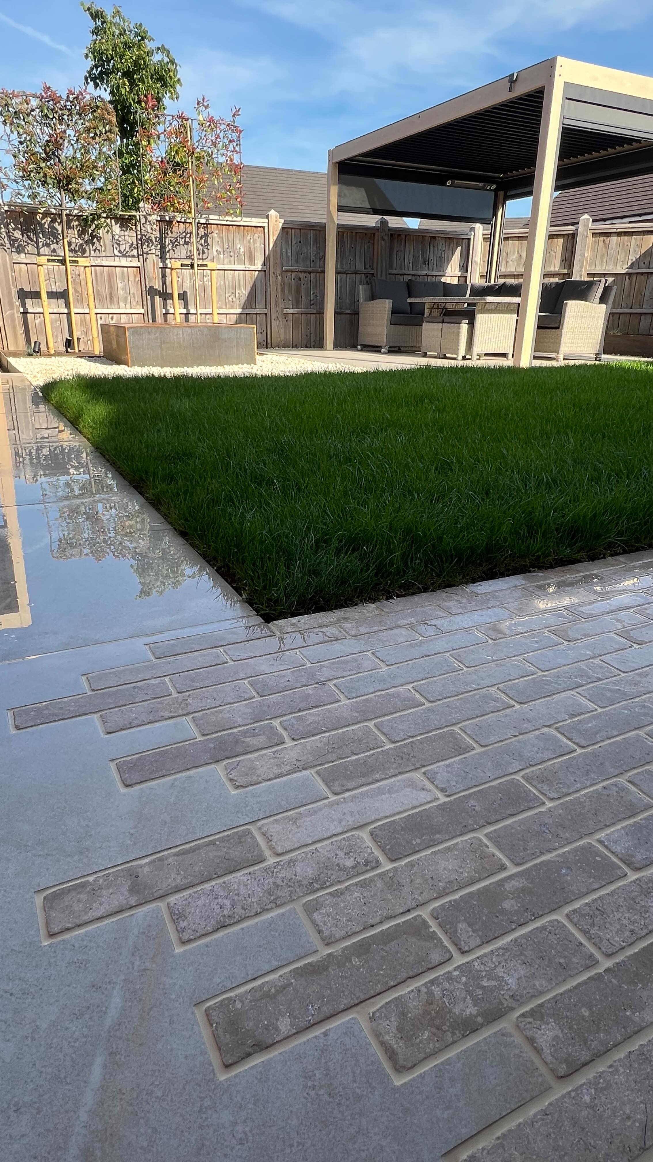 Cut with care, laid with style ️ Our Egyptian Beige limestone path with ...