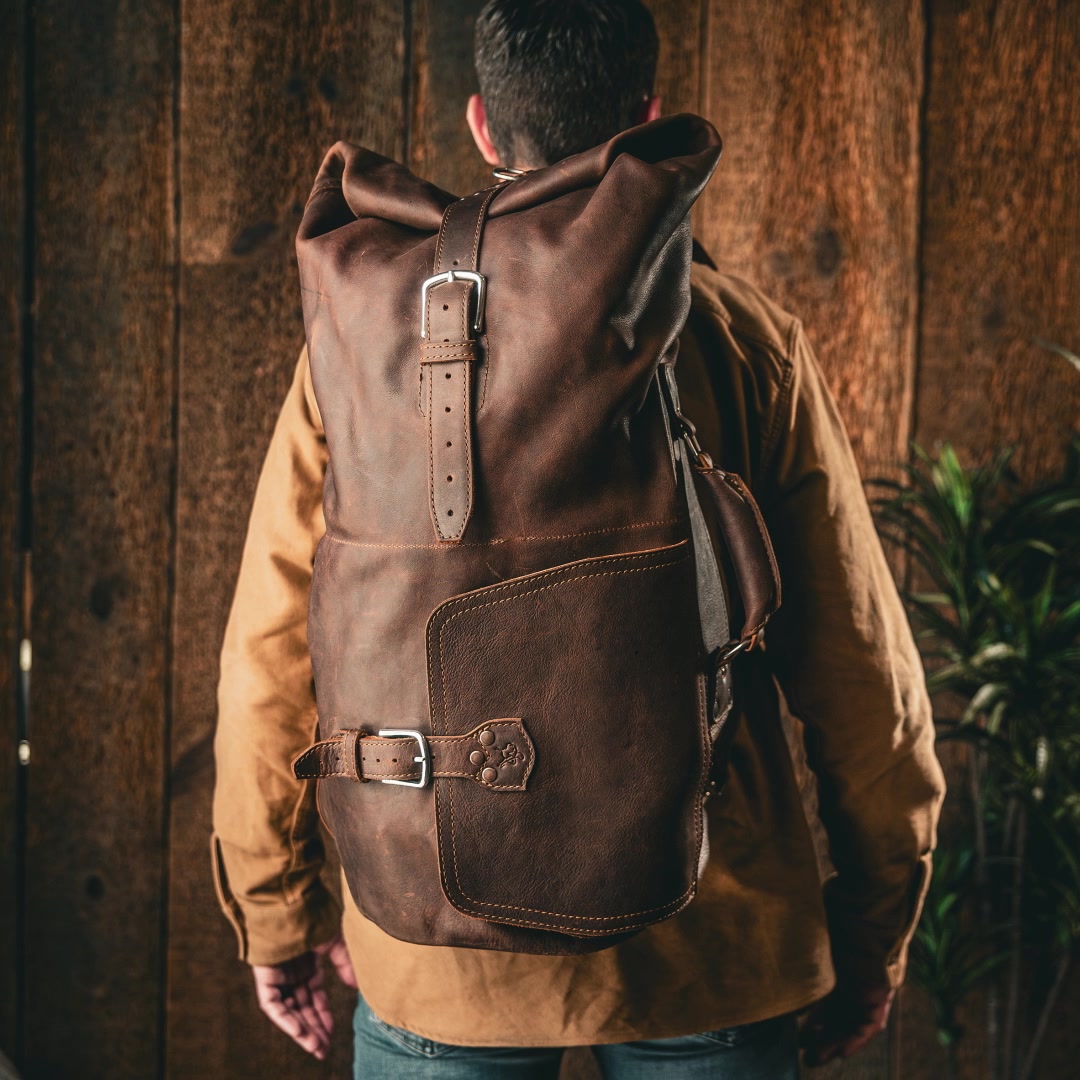 backpack mode saddleback leather Brown Roll Top Buffalo Backpack- 16Inch  Classy Leather Bags rings and pass it through the O The wait is almost over