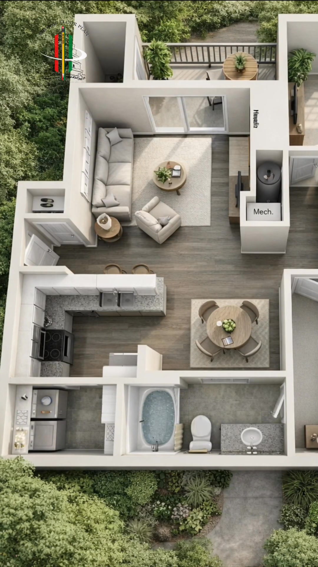 Smart Two Bedroom Apartment Floor Plan Design | Space Saving Layout 🏡 ...