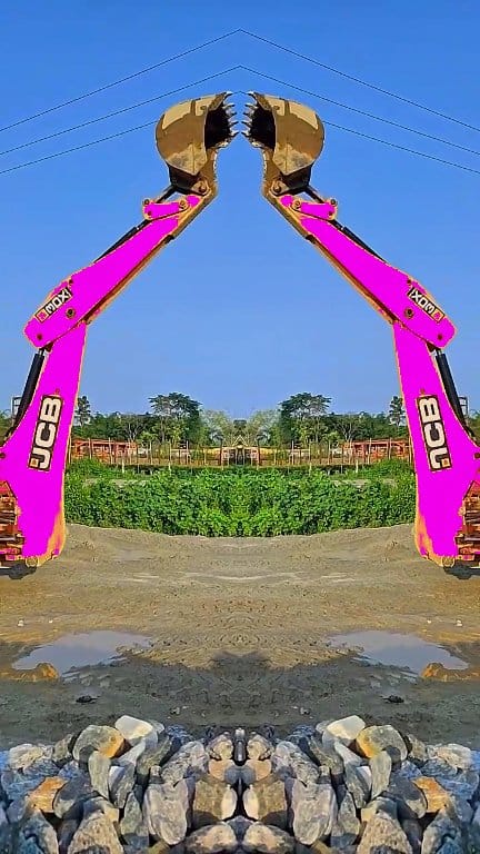 PINK CRAZY JCB STUNT VIDEO 💯😎 #jcb #jcbvideo #excavator #tractor # ...