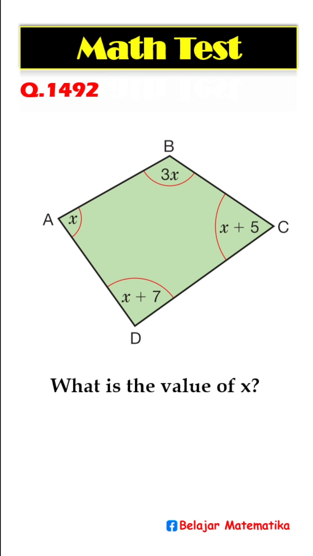 灘 VO 数学 No.1〜No.15 Can you solve this math challenge? What is the value of x. Drop