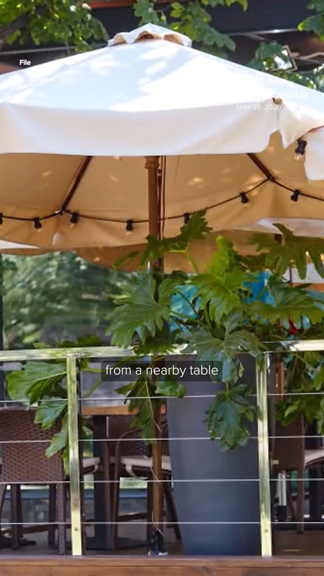 dying patio umbrella Death's A Beach Art by Brian Butler. A woman died after being