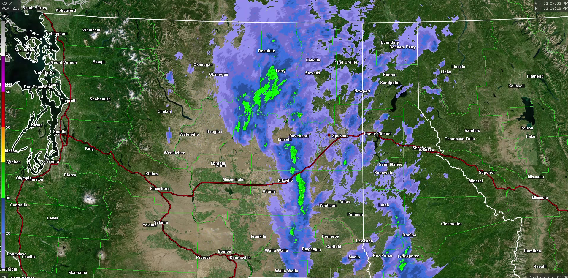 Update 2:45 PM SUN: Latest radar shows showers from N. Mtns south to ...