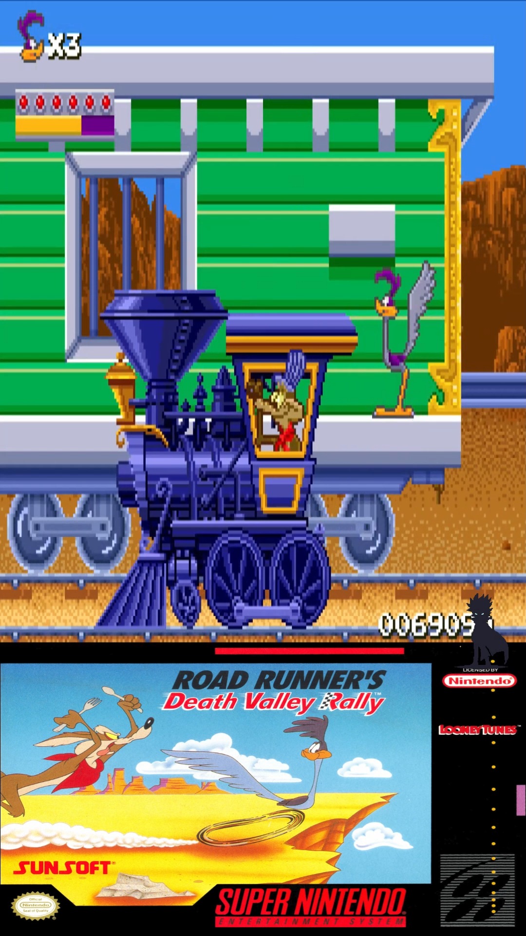 Road Runner's Death Valley Rally (SNES) - Boss Wile E. Coyote #3