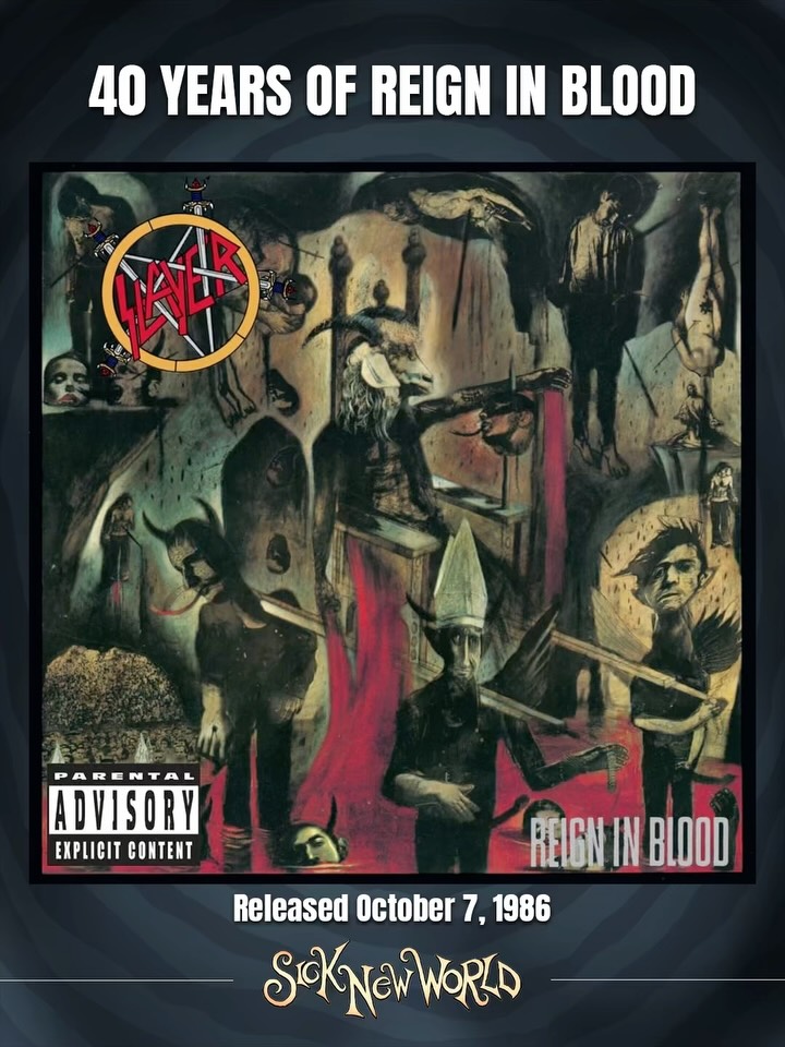 40 years ago on October 7, 1986, Slayer released Reign In Blood 🩸🔥