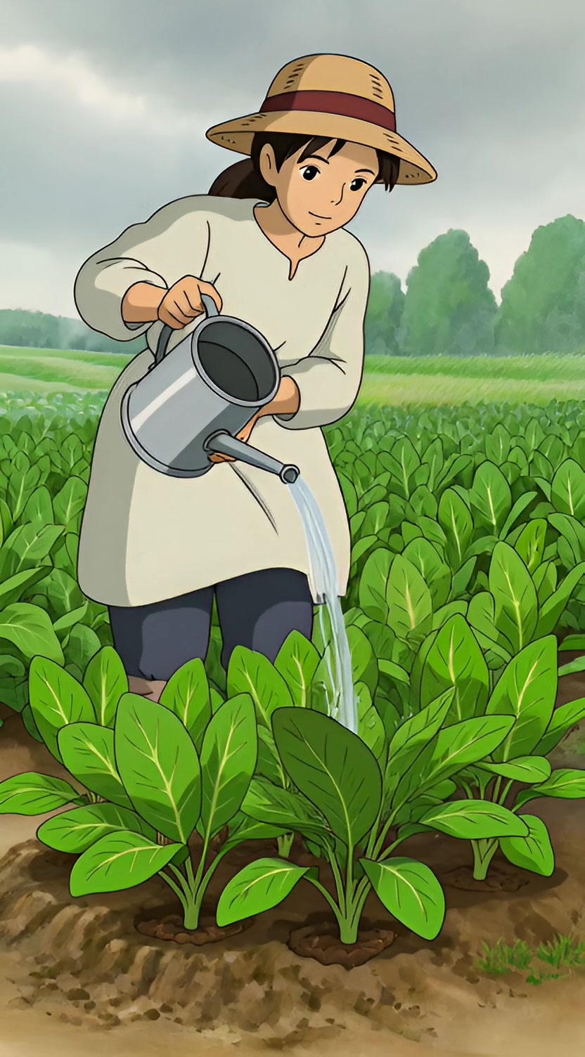 a picturesque anime village nestled amidst rolling hills and