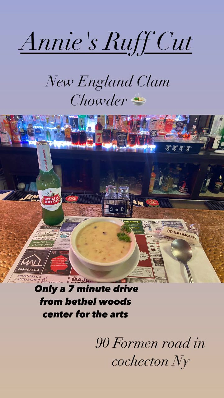Soup of the day New England Clam Chowder. Open 12-9pm cold beer awesome ...