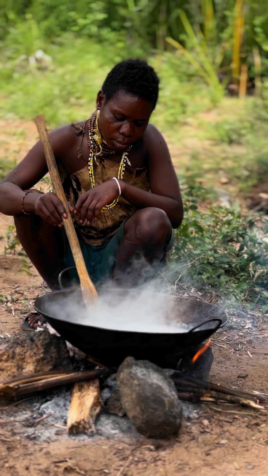Today the wild people are eating rice for the first time in their lives ...