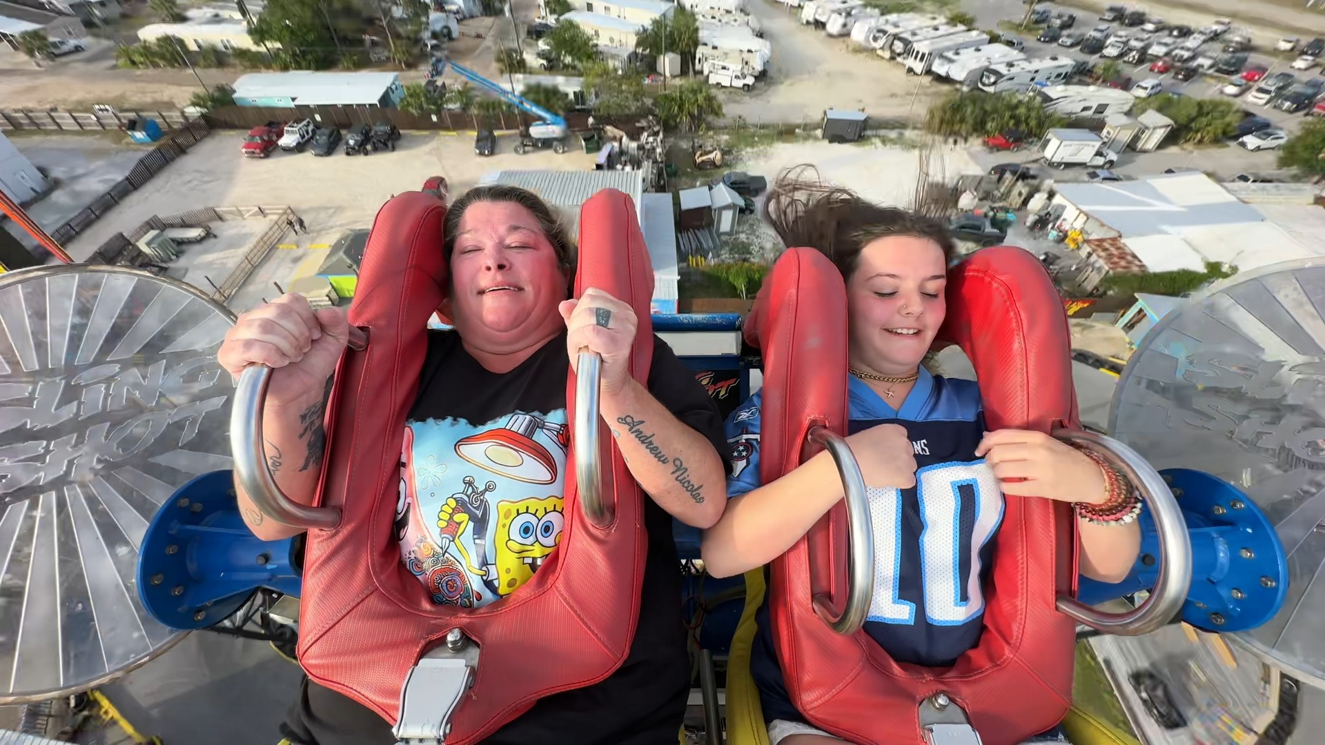 Hailey & Sophia | Slingshot & Vomatron at Indy Speedway | Facebook
