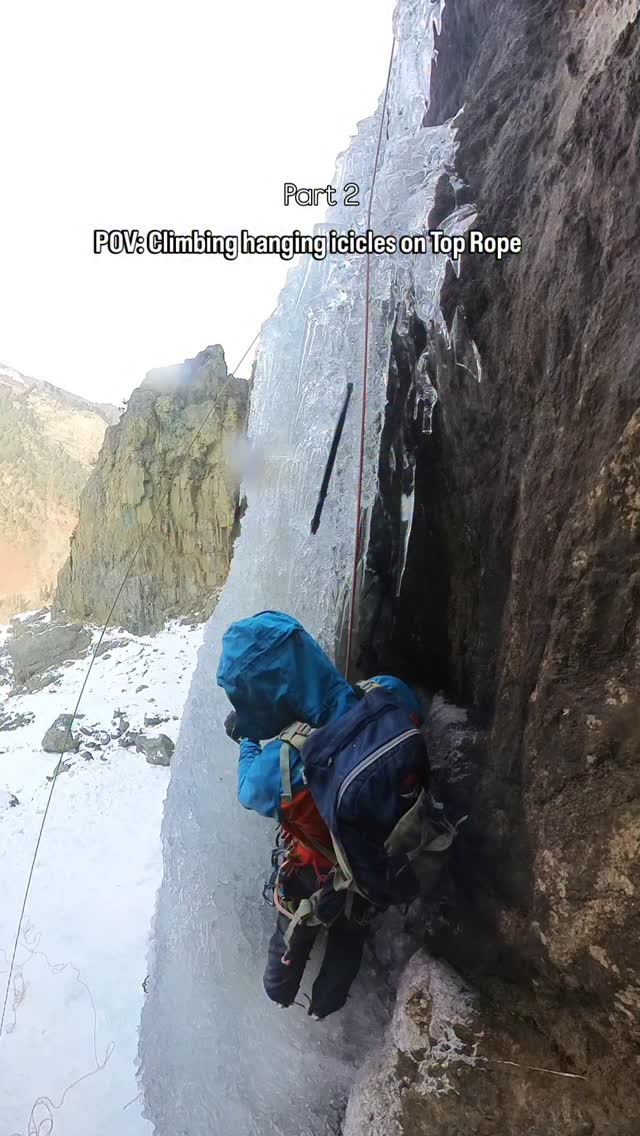 Part 2 of a potential new mixed climbing line at Pahalgam. Due to heavy ...