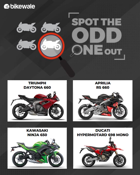 Can you find the odd one from the following bikes in terms its