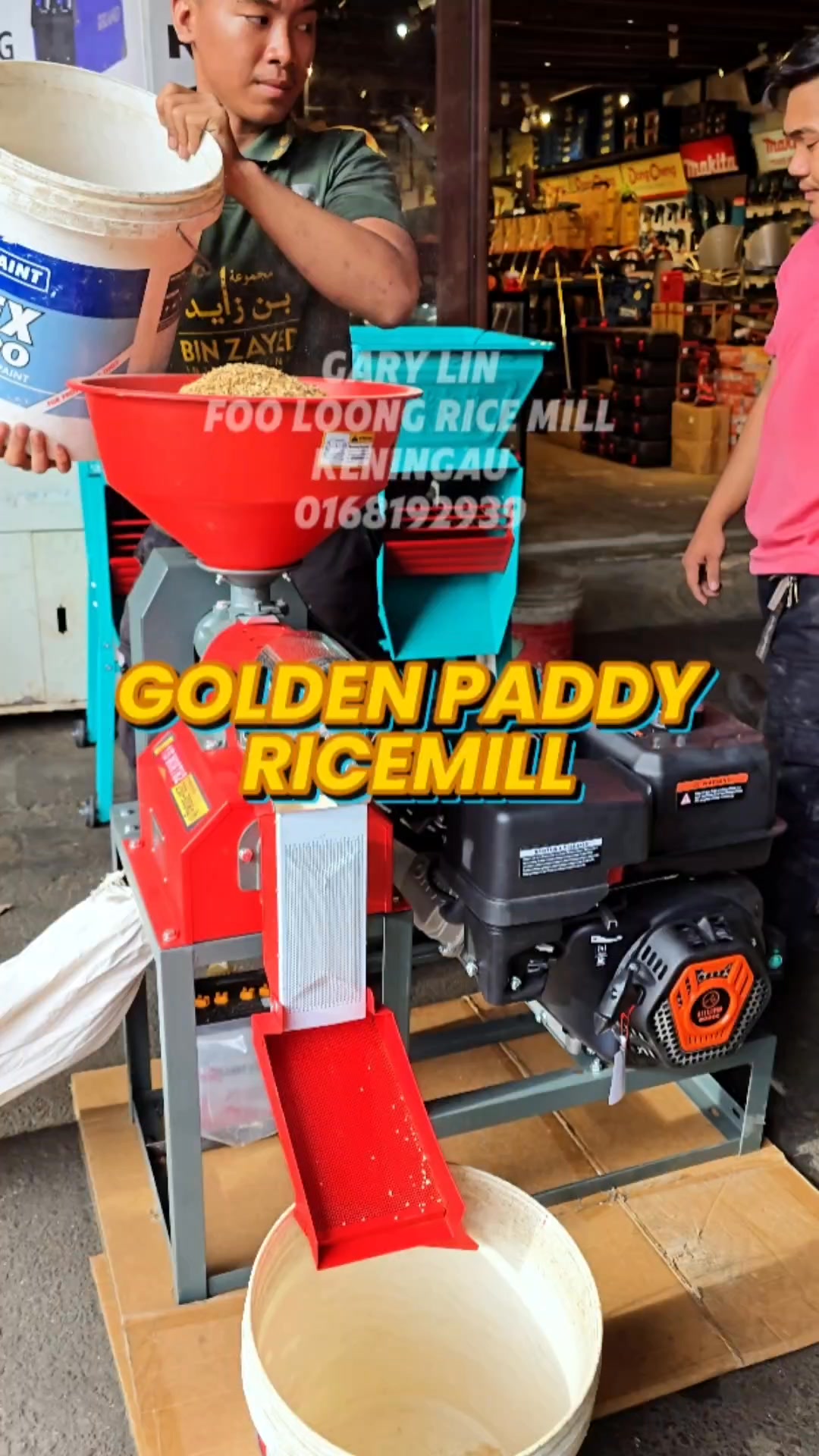 GILINGAN PADI LAGI‼️‼️ GOLDEN PADDY RICEMILL 💥🔥PETROL ENGINE🔥💥 whatsapp ...