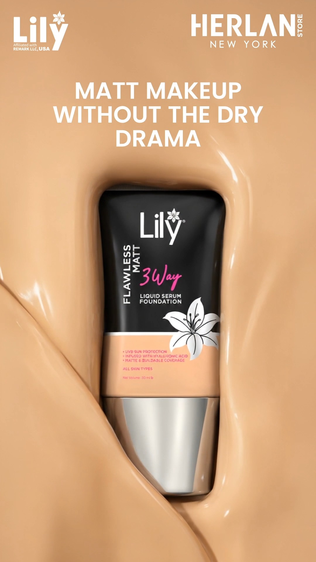 ファンデーション Lily Available at Herlan Store! 🛍️✨ Lily Flawless Matt 3-Way Liquid