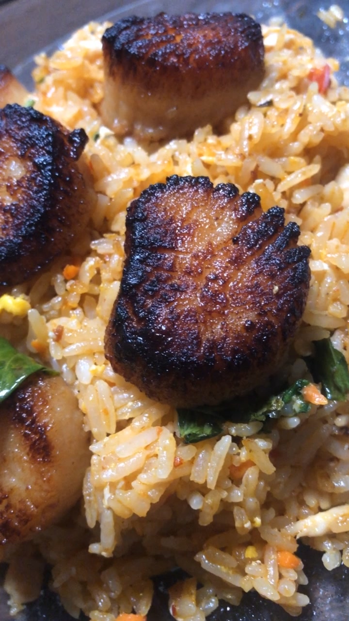 Basil Fried Rice Crispy Scallops #lunch | David Miscimarra | Facebook