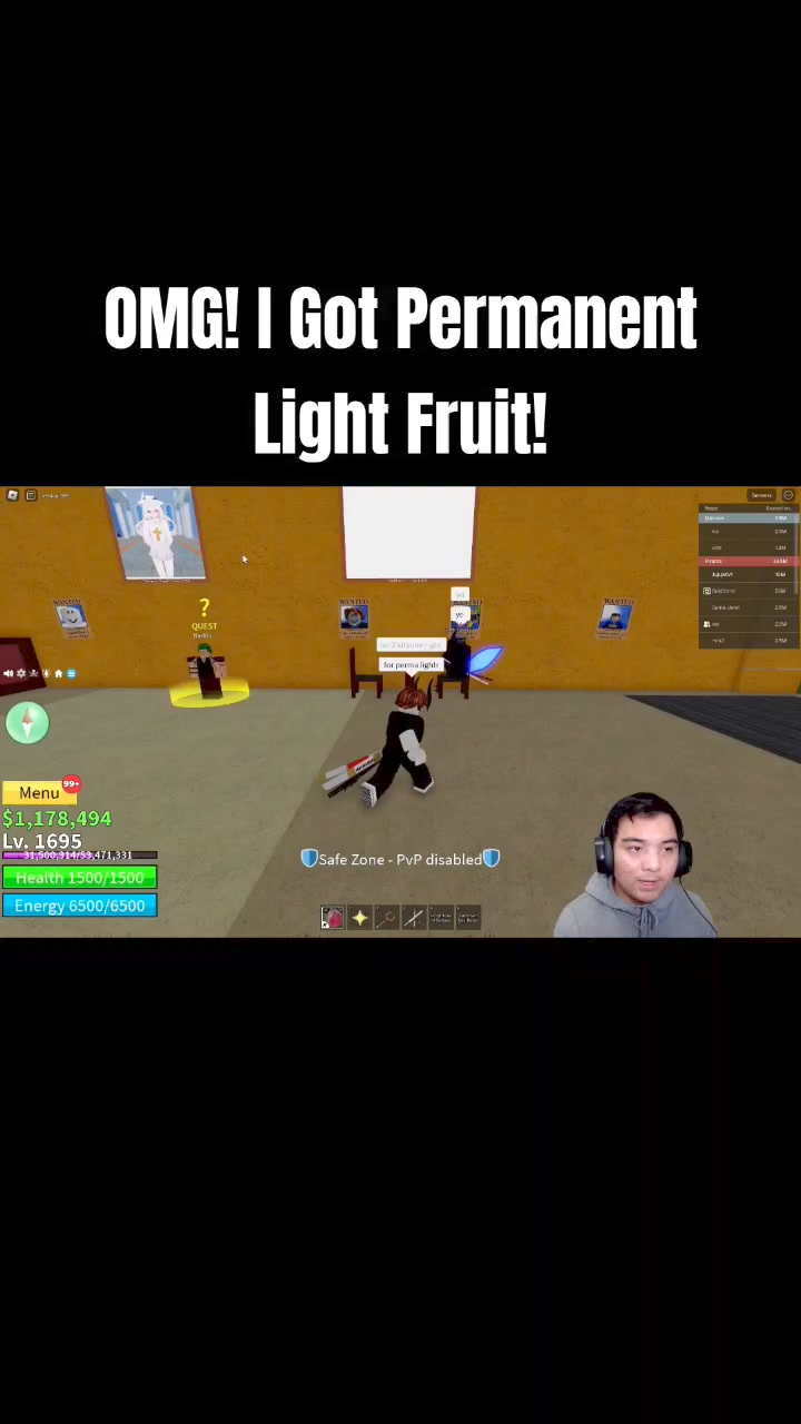 OMG! I Got Permanent Light Fruit..! 😭 #bloxfruits #roblox