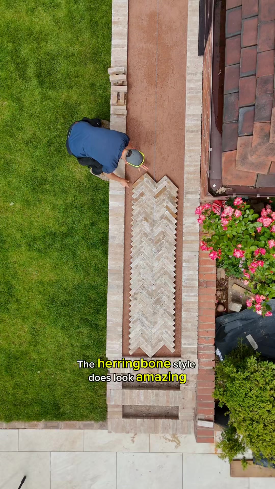 Part 3 Herringbone path - Laying the herringbone pattern with the cream ...