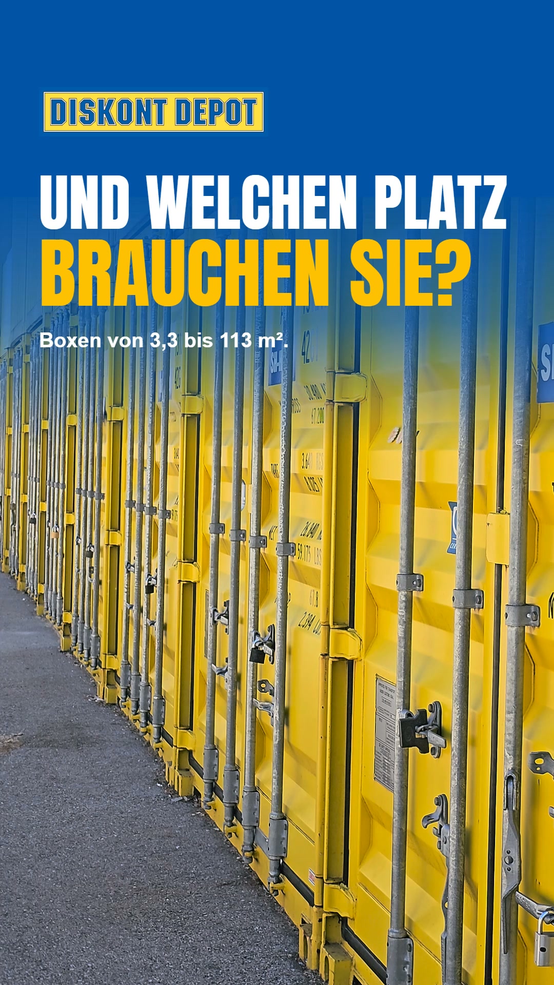 Und welchen Platz brauchen Sie für Ihre Sachen? 📦, Ein paar Kartons oder die Sommerreifen? Da reicht oft schon eine kleine Box., Die Möbel einer ganzen Wohnung? Dafür gibt es die mittleren Größen.,