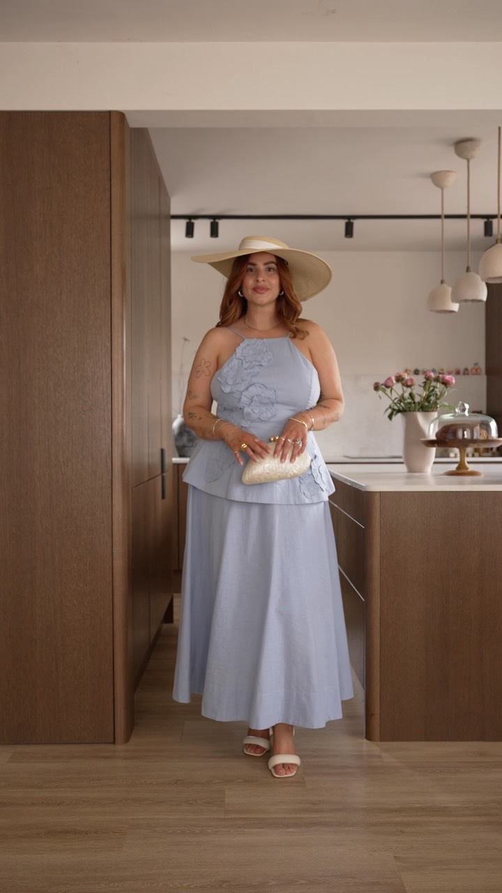 flowy dress chiffon Long Prom With Pockets And Skirt Picture Color Lune Gown by Alexis Sleeve Length_Off The Shoulder Color:White/Blue
