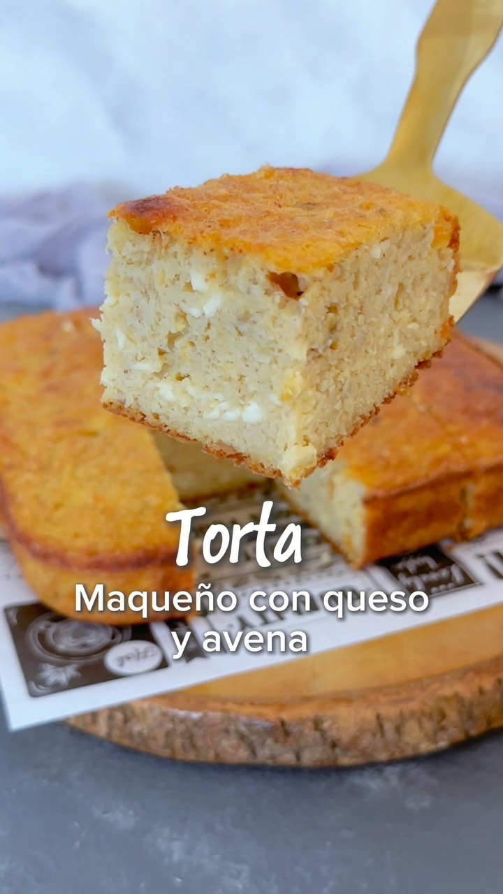 Torta de maqueño con queso y avena! 😍🍌🧀 Una opción saludable, alta en ...