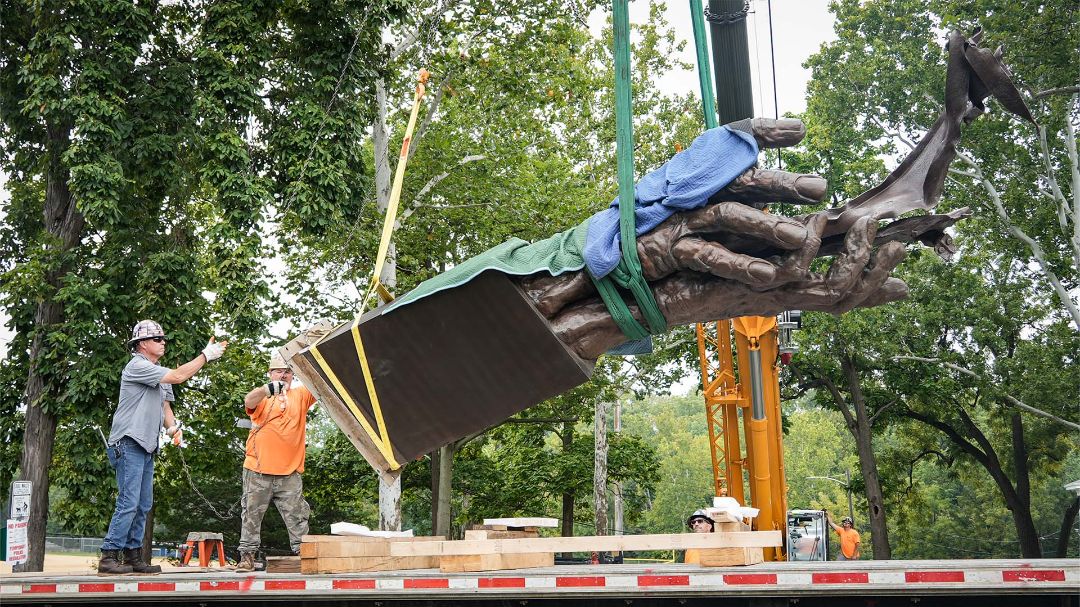 It required all hands on deck to move this 9/11 memorial. The
