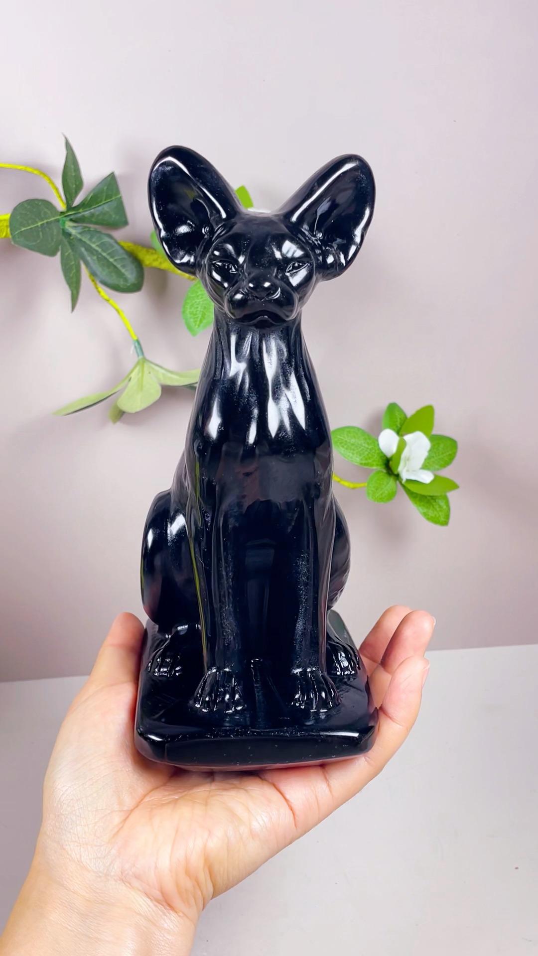 New black obsidian sphinx cat | Appreciation of Rough Crystal
