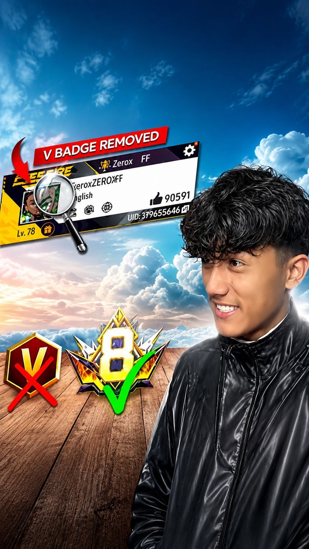 Free Fire V Badge Removed? Level 8 Badge Confirmed! 😱 | Zerox FF
